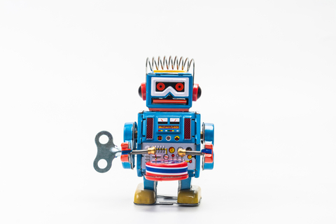 Robot toy white background