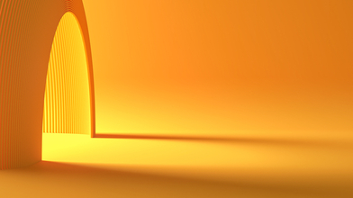 Orange glow through hold on orange background