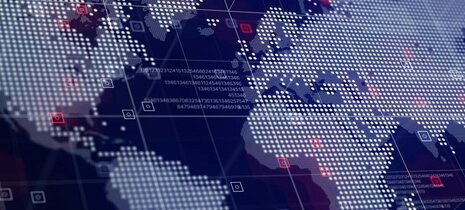 dark blue digital world map